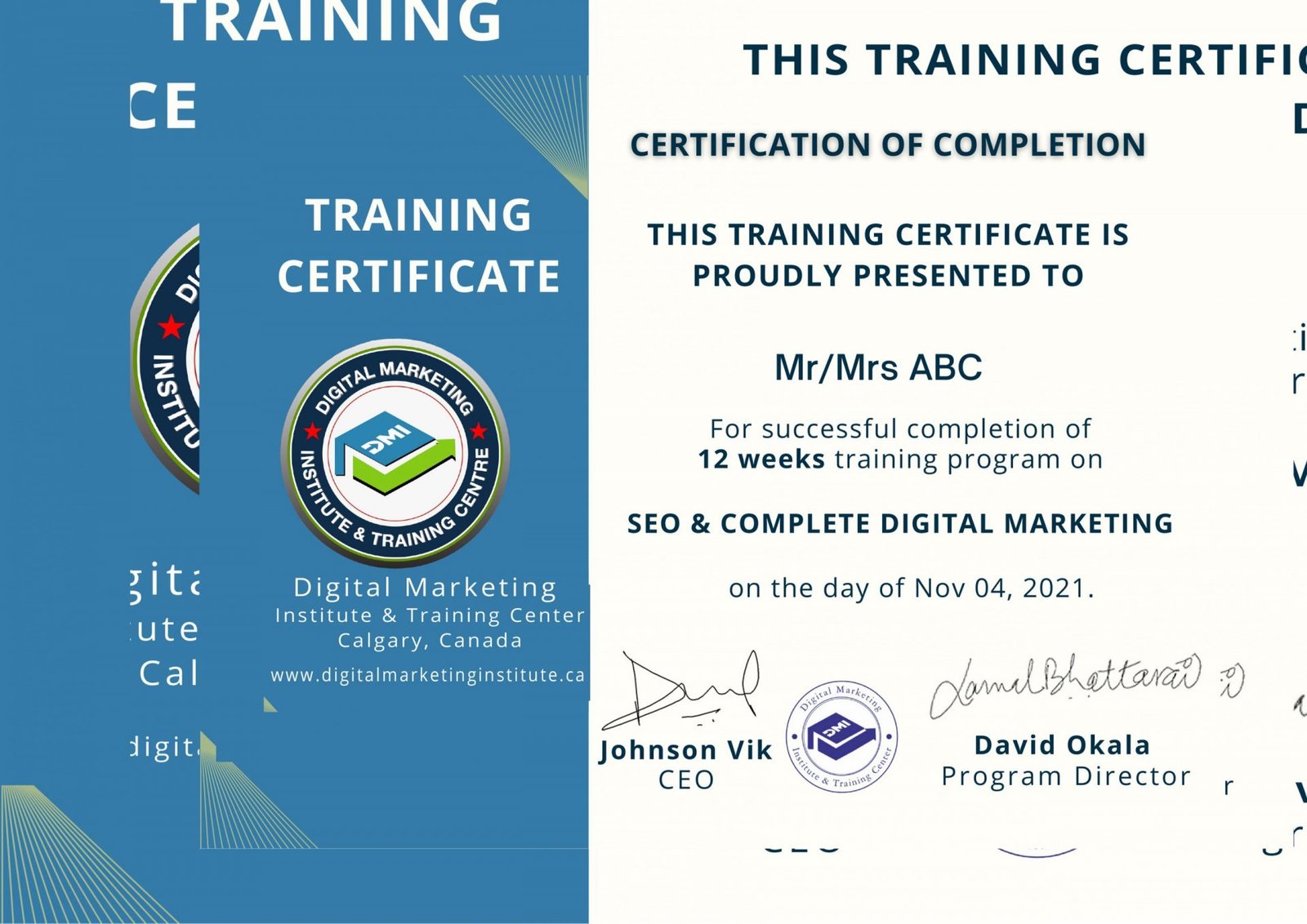 Digital Marketing Training Certificate
